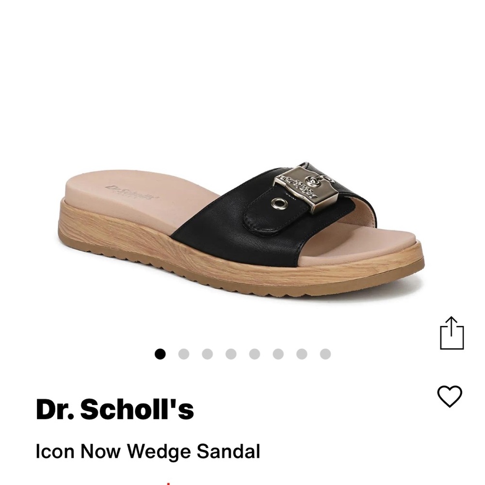 Dr. Scholl's Black and Tan Wedge Sandals